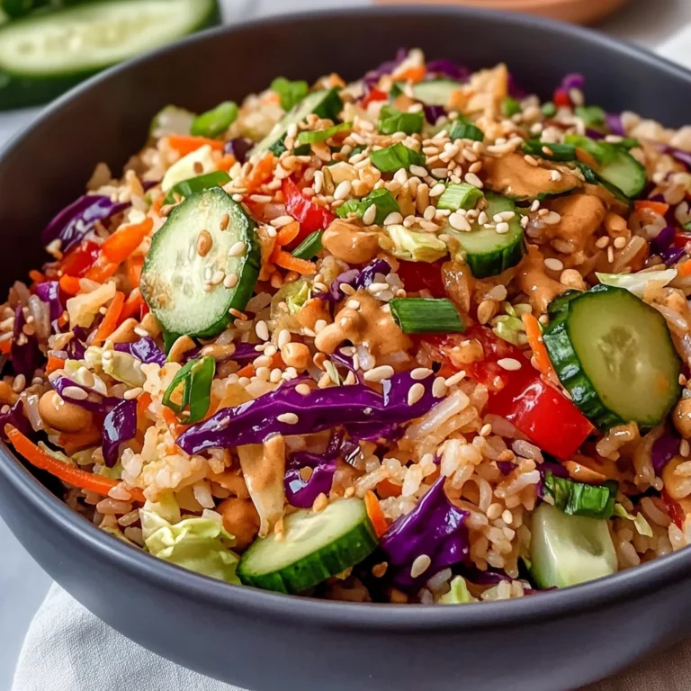 Quick Crispy Rice Salad with Peanut Sesame Dressing - Alrightwithme
