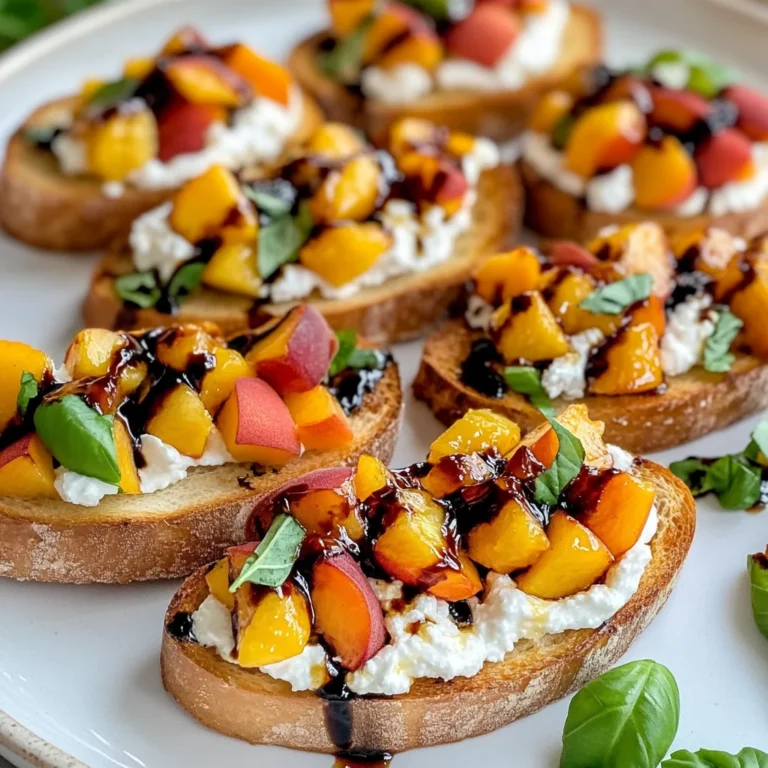Quick Peach Bruschetta with Whipped Ricotta