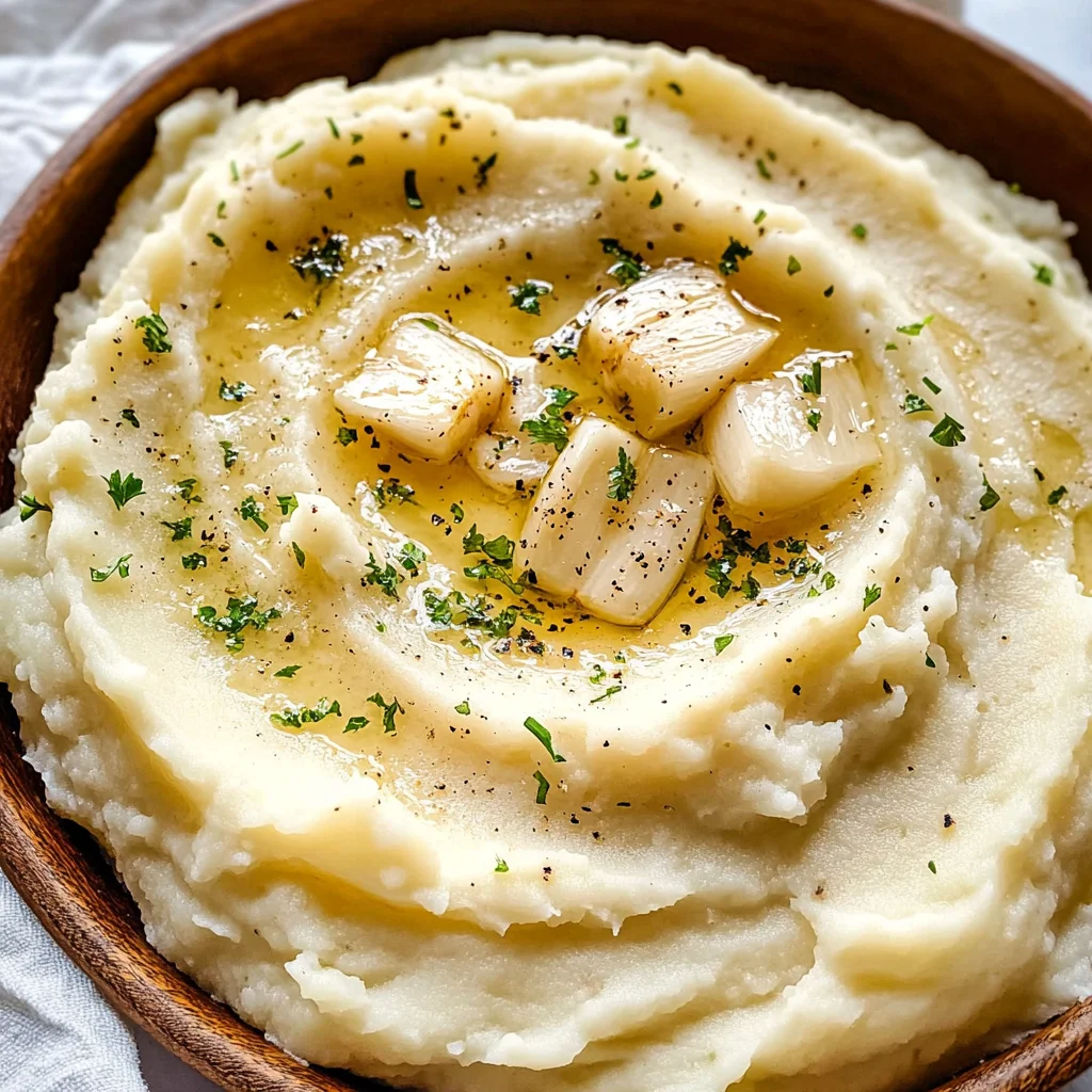 Roasted Garlic Mashed Potatoes {Slow Cooker}