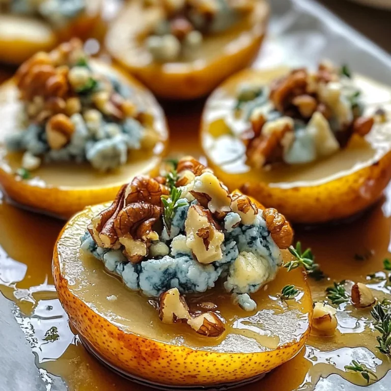 Roasted Pears with Blue Cheese, Walnuts and Honey Recipe
