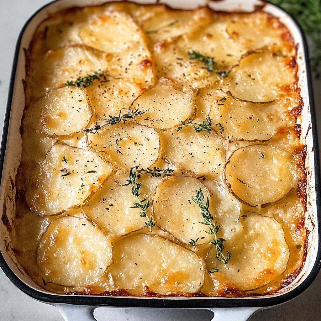 Scalloped Potatoes with Caramelized Onions and Gruyere