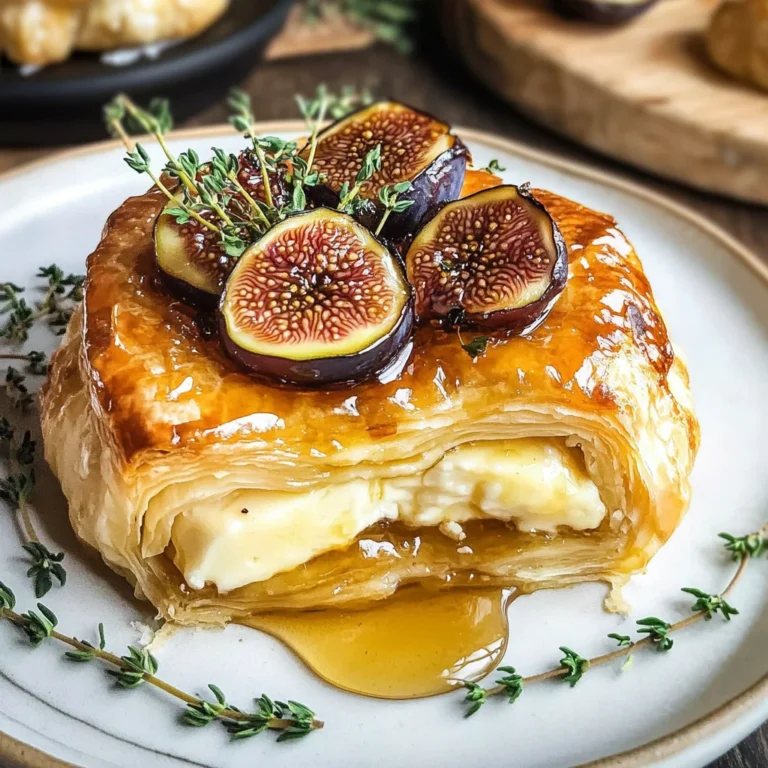 Baked Brie in Puff Pastry with Honey and Fig