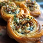 Blue Cheese Walnut Thyme Puff Pastry Twirl Recipe