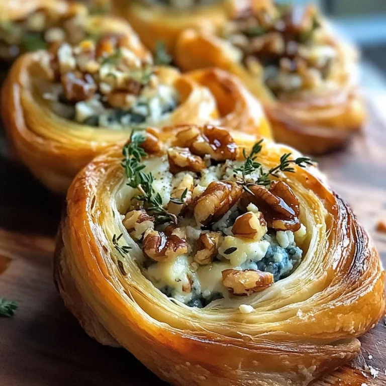 Blue Cheese Walnut Thyme Puff Pastry Twirl Recipe