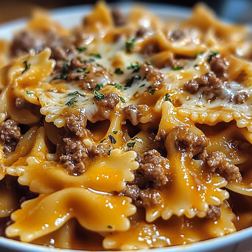 Cheesy Beef Bowtie Pasta with Garlic Butter Delights You!