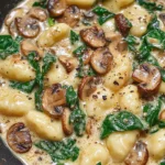 Creamy Spinach and Mushroom Gnocchi (One-Pan, 20 Minutes)