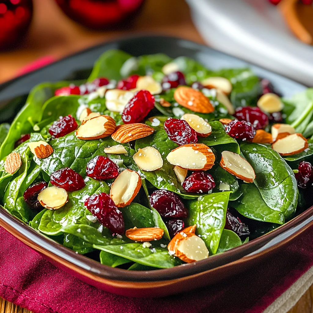 Delicious Christmas Cranberry Spinach Salad