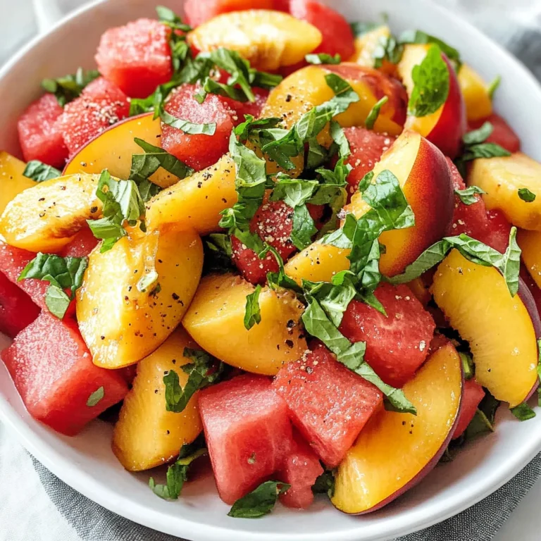 Easy Summer Peach Watermelon Salad