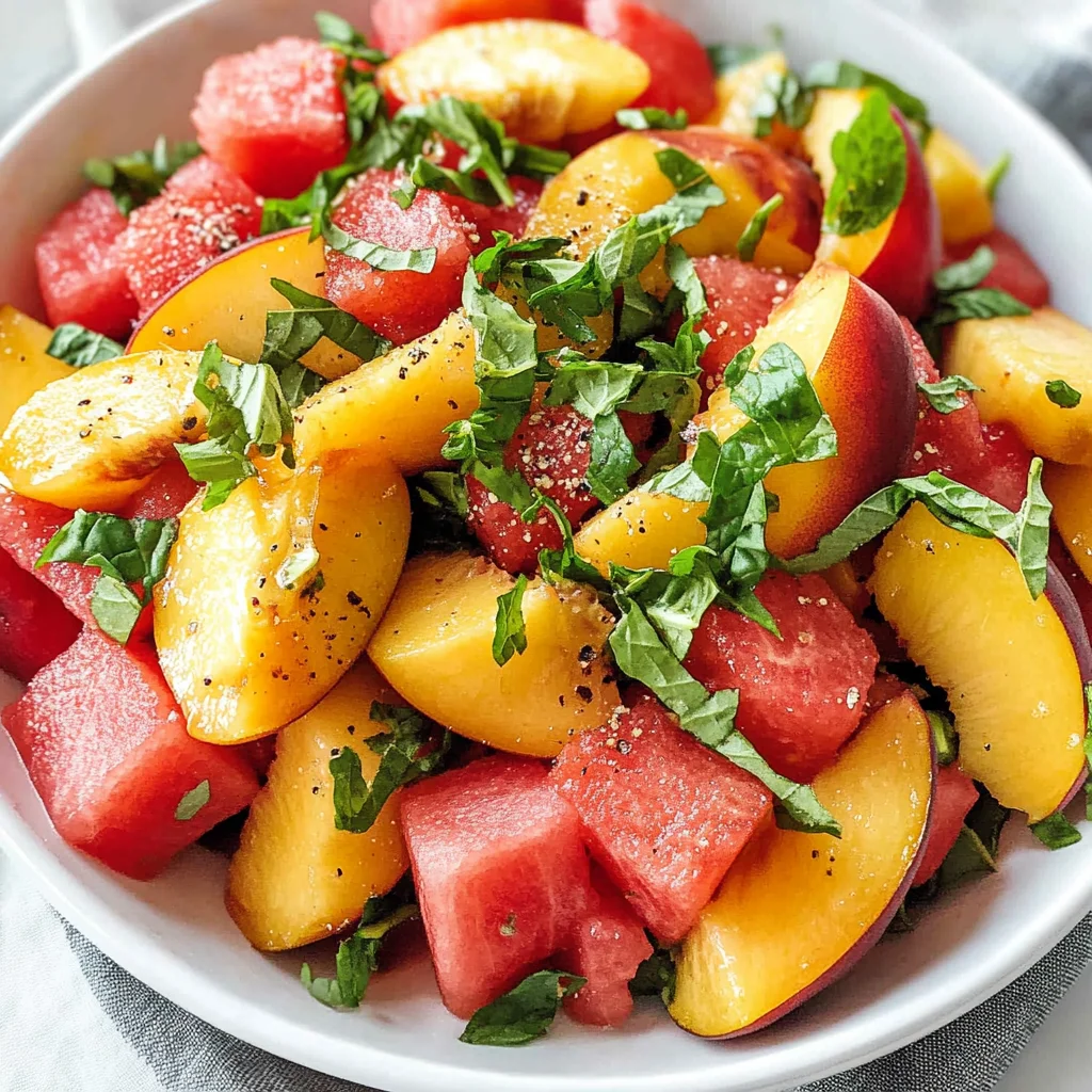 Easy Summer Peach Watermelon Salad
