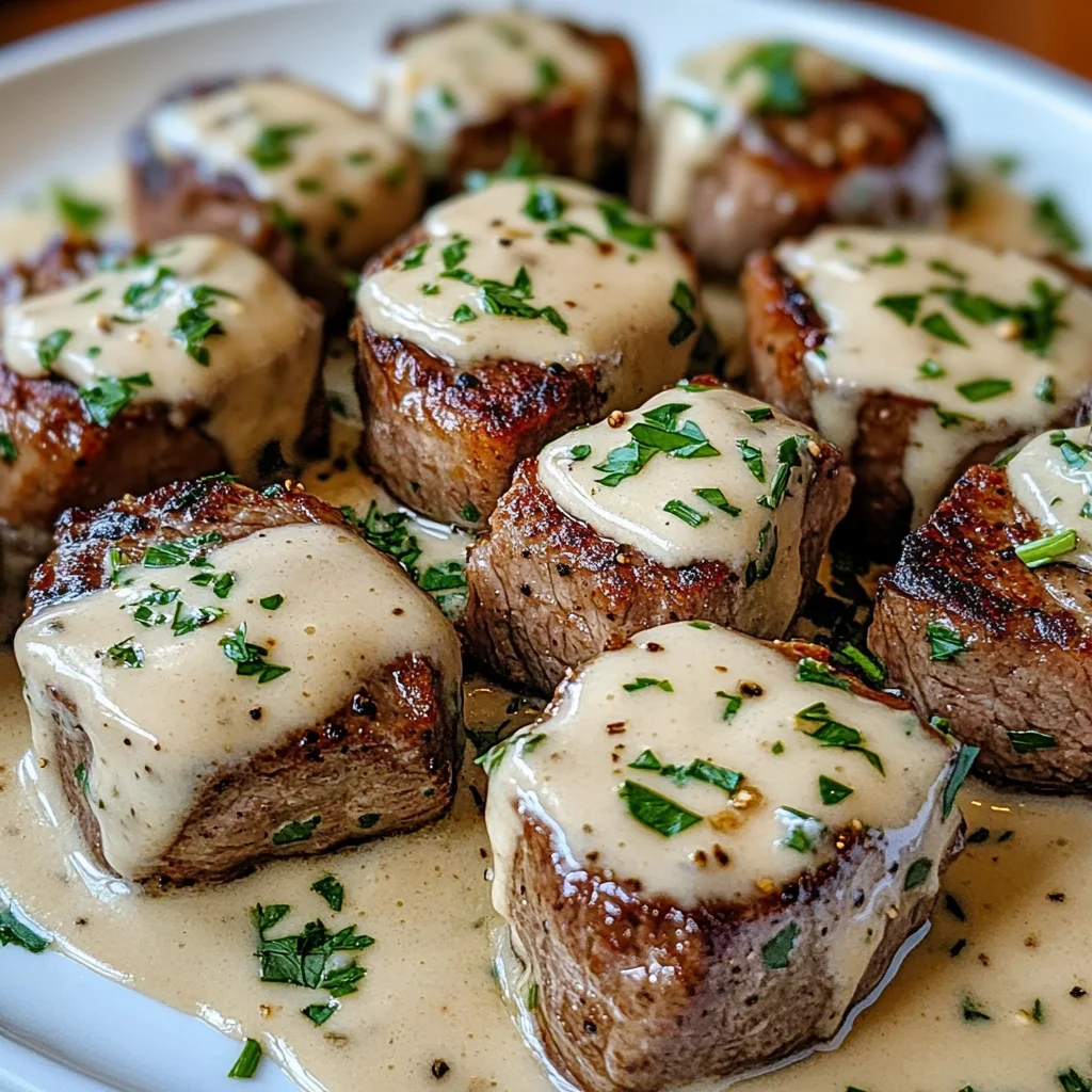 Garlic Butter Steak Bites with a Rich Parmesan Cream Sauce