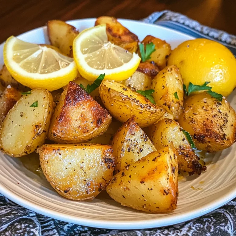 Greek Lemon Garlic Roasted Potatoes