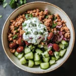Healthy Greek Ground Chicken Bowls