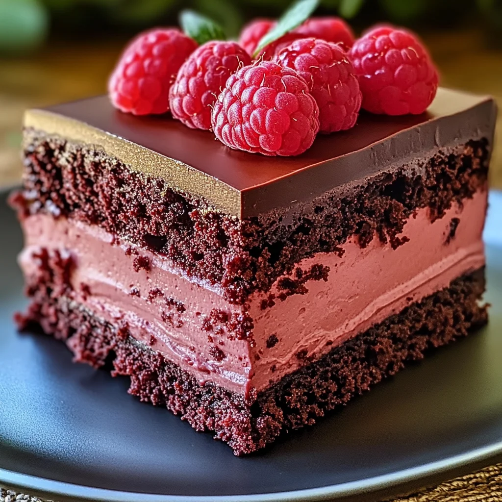 Heavenly Raspberry Chocolate Mousse Cake