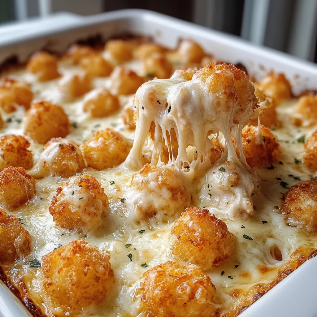 Irresistible Chicken Alfredo Tater Tot Casserole in 35 Minutes