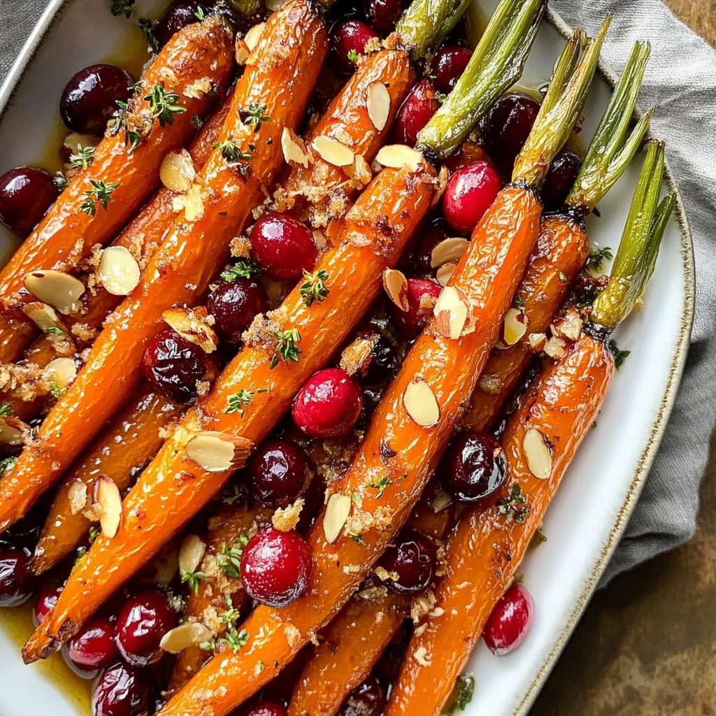 Maple roasted carrots with cranberries