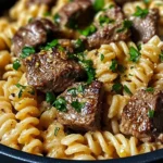 One-Pot Creamy Spicy Garlic Butter Steak & Pasta