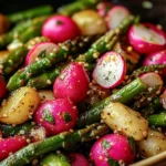 Roasted Asparagus and Radishes with Mustard Vinaigrette