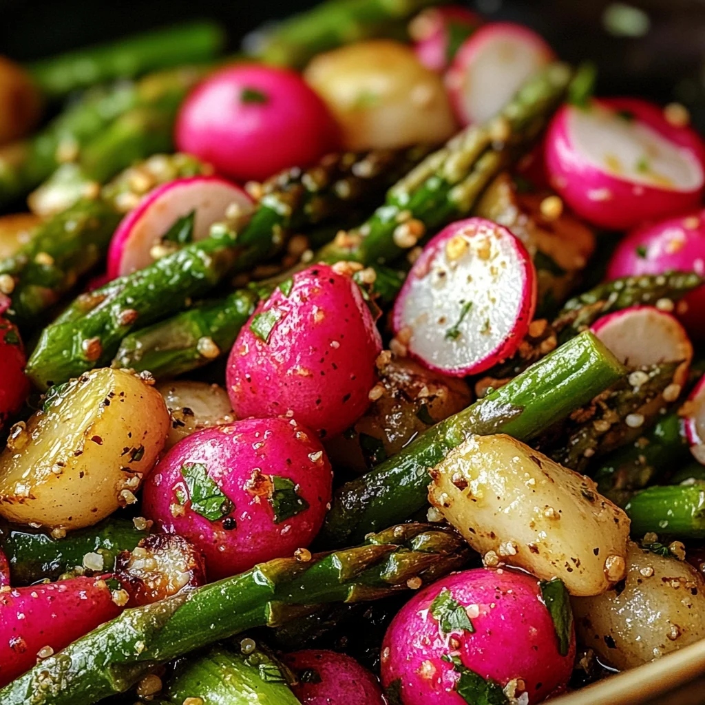 Roasted Asparagus and Radishes with Mustard Vinaigrette