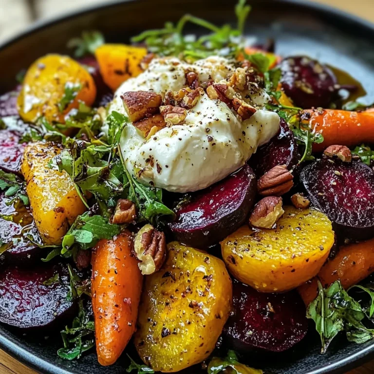 Roasted Beets and Carrots Salad with Burrata