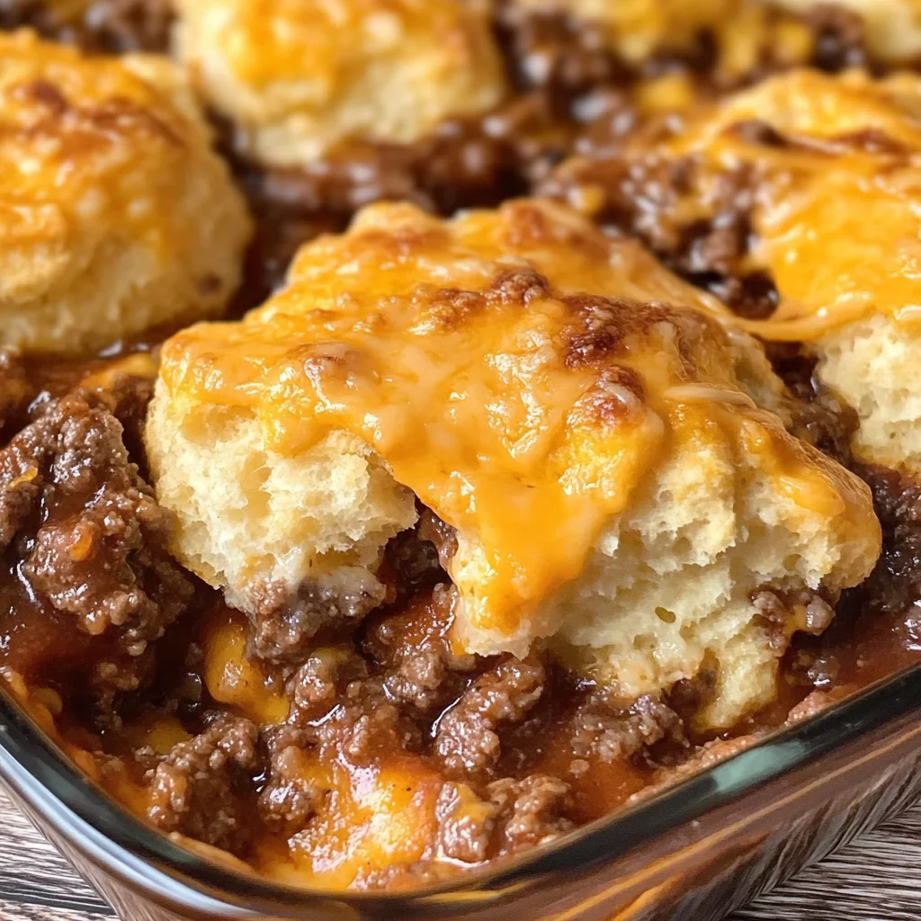 Sloppy Joe Biscuit Casserole