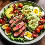 Steak Cobb Salad with Creamy Avocado Dressing {Whole30, Keto}