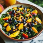 Summer Peach Blueberry Kale Salad