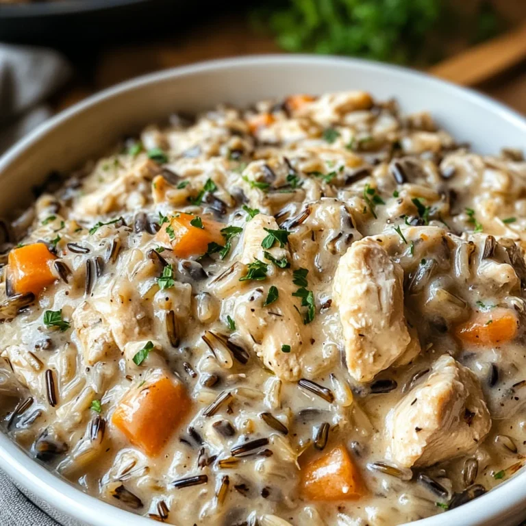 Crockpot Creamy Chicken and Wild Rice Casserole