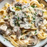 Mushroom Cream Sauce Pasta