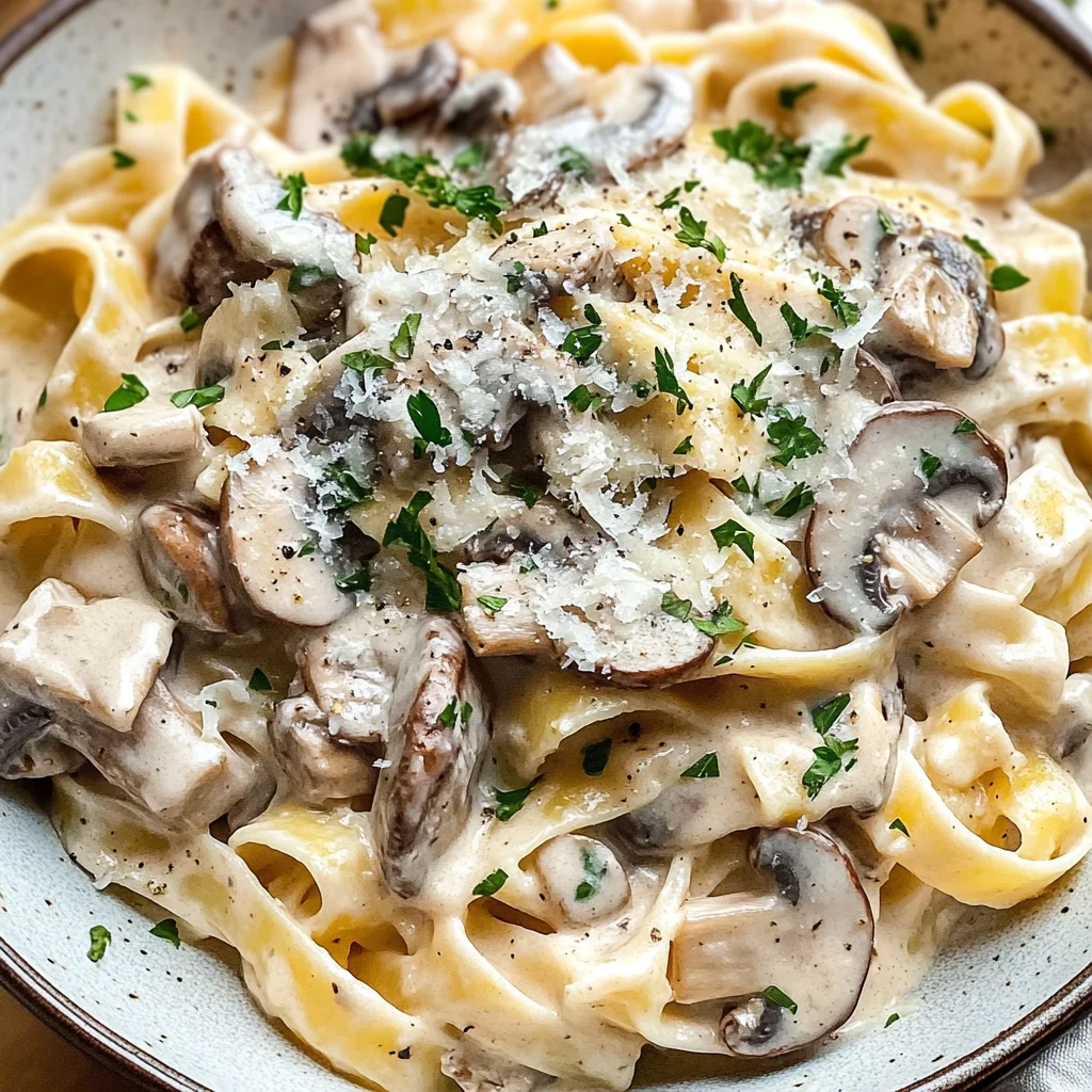 Mushroom Cream Sauce Pasta